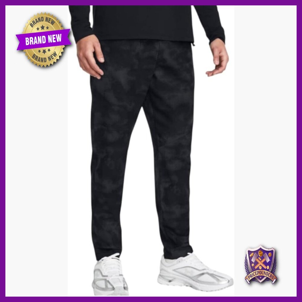 Printed Tapered Athletic Pants with Water Repellent Stretch Fabric